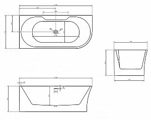 Акриловая ванна Abber AB9335-1.7 170х78 купить в интернет-магазине Sanbest