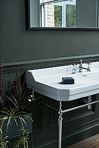 Консоль с раковиной Burlington Edwardian B19 3TH 120 шлифованный никель для ванной в интернет-магазине сантехники Sanbest