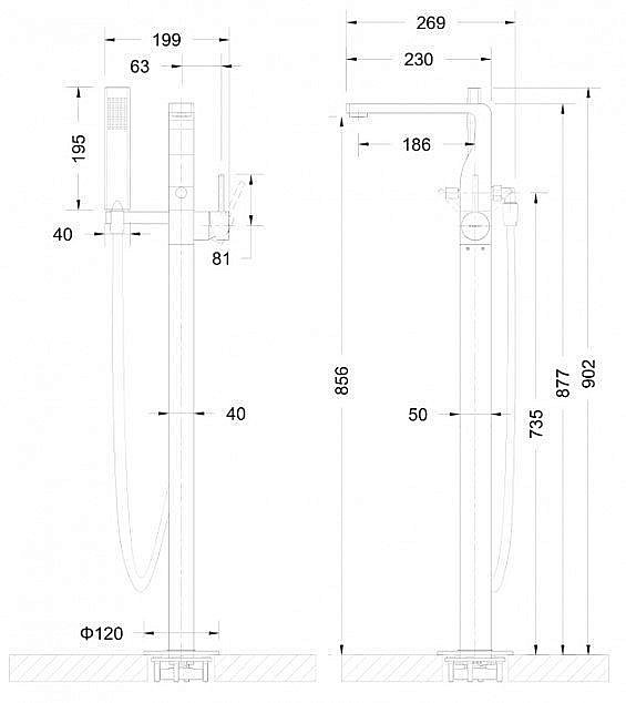Смеситель для ванны Bravat ARC F66061C-B3-ENG купить в интернет-магазине сантехники Sanbest