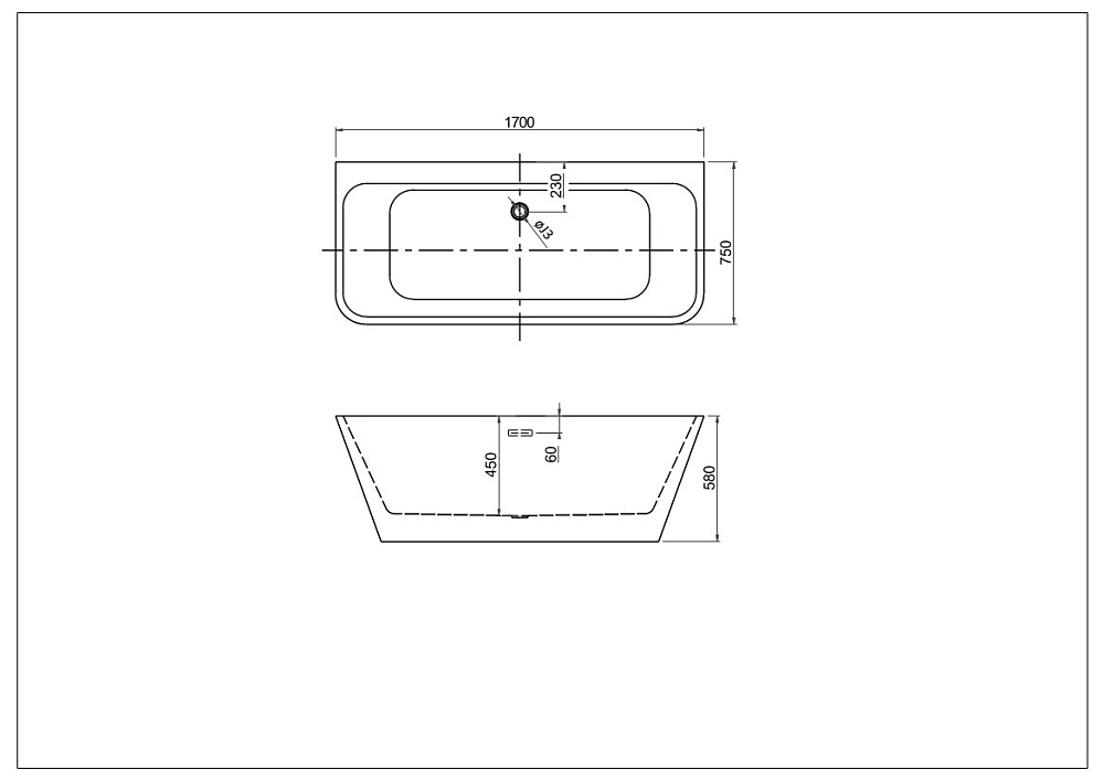 Ванна Aquatek Элегия 170x75 AQ-113775WT белая купить в интернет-магазине Sanbest