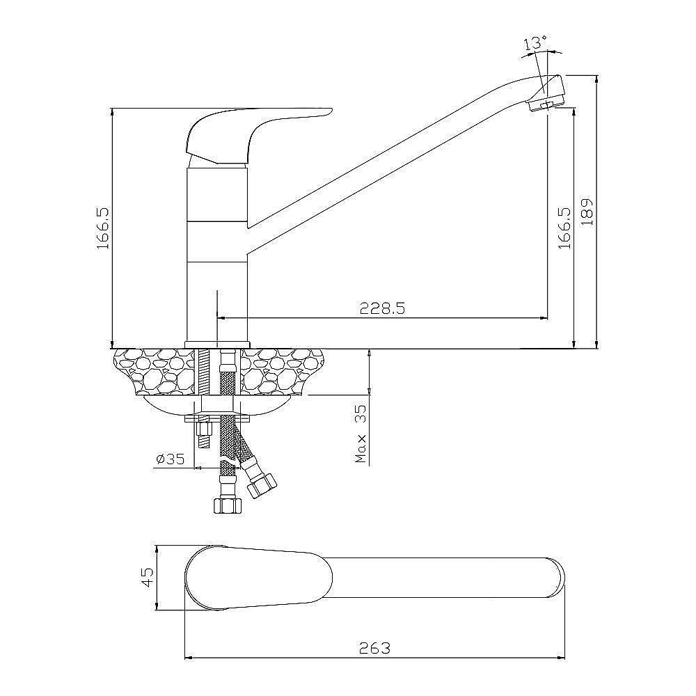 Смеситель для кухни Olive's Castilla 07430CS купить в интернет-магазине сантехники Sanbest