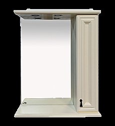 Зеркало со шкафом Misty Лувр 65 Слоновая кость правое купить в интернет-магазине сантехники Sanbest