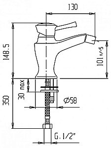 Смеситель для биде Cezares GIUBILEO-BSM1-02-бронза купить в интернет-магазине сантехники Sanbest