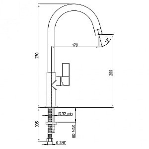 Смеситель для кухни PAINI Sky 78CR5722LSLMKM хром купить в интернет-магазине сантехники Sanbest