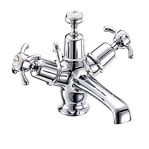 Смеситель для раковины Burlington AN4-QT хром/ручки белые купить в интернет-магазине сантехники Sanbest