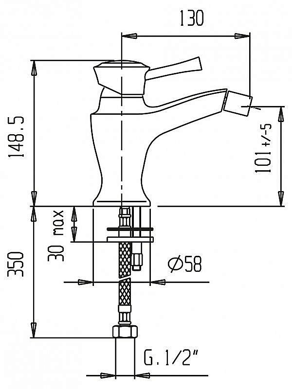 Смеситель для биде Cezares GIUBILEO-BSM1-02-бронза купить в интернет-магазине сантехники Sanbest