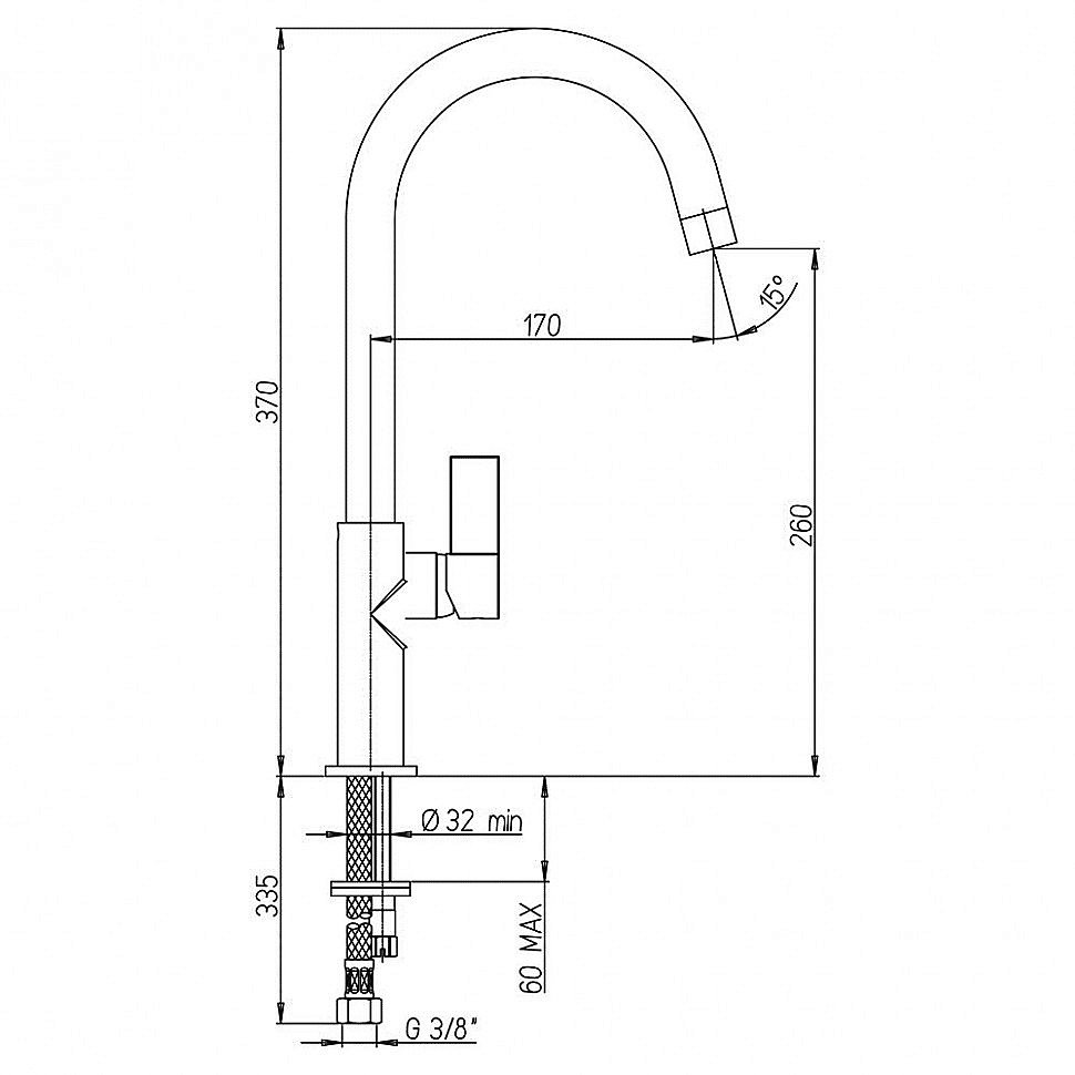 Смеситель для кухни PAINI Sky 78CR5722LSLMKM хром купить в интернет-магазине сантехники Sanbest