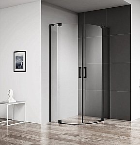 Душевой уголок Cezares Slider 95х95 SLIDER-R-2-90/100-C-NERO стекло прозрачное/профиль черный матовый купить в интернет-магазине Sanbest