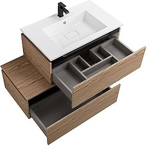 Тумба с раковиной Cezares Slider 80 SLIDER-800-1C-SO-RT дуб тангент для ванной в интернет-магазине Sanbest