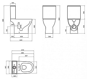 Унитаз напольный BelBagno LOUNGE BB045CPR+BB045/051T безободковый, с бачком купить в интернет-магазине Sanbest