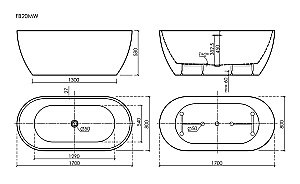Ванна акриловая Sancos Leaf FB20MW 170х80 белая матовая купить в интернет-магазине Sanbest
