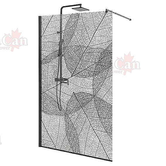 Душевое ограждение AvaCan MB110 профиль черный/стекло прозрачное с рисунком купить в интернет-магазине Sanbest