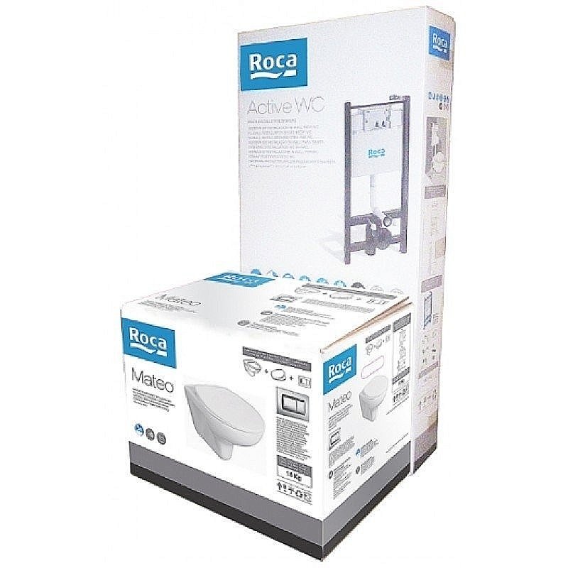 Унитаз подвесной Roca Mateo 893100010 с инсталляцией, с крышкой микролифт купить в интернет-магазине Sanbest