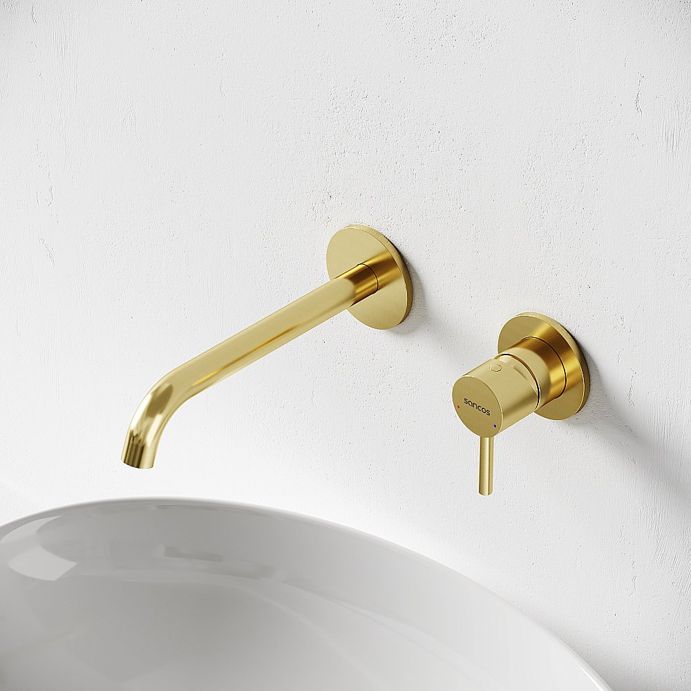 Смеситель для раковины Sancos Etna SC9004MB брашированное золото купить в интернет-магазине сантехники Sanbest