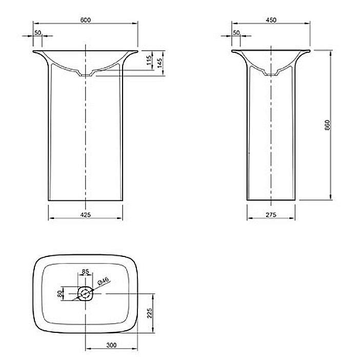 Раковина отдельностоящая KNIEF Glam 0600-082-01 купить в интернет-магазине Sanbest
