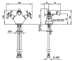 Смеситель для биде Migliore Lady ML.LAD-944 хром/золото купить в интернет-магазине сантехники Sanbest