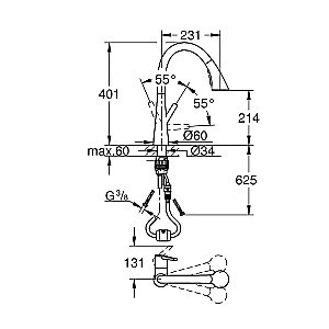 Смеситель для кухни Grohe Zedra 2019 32294002 купить в интернет-магазине сантехники Sanbest