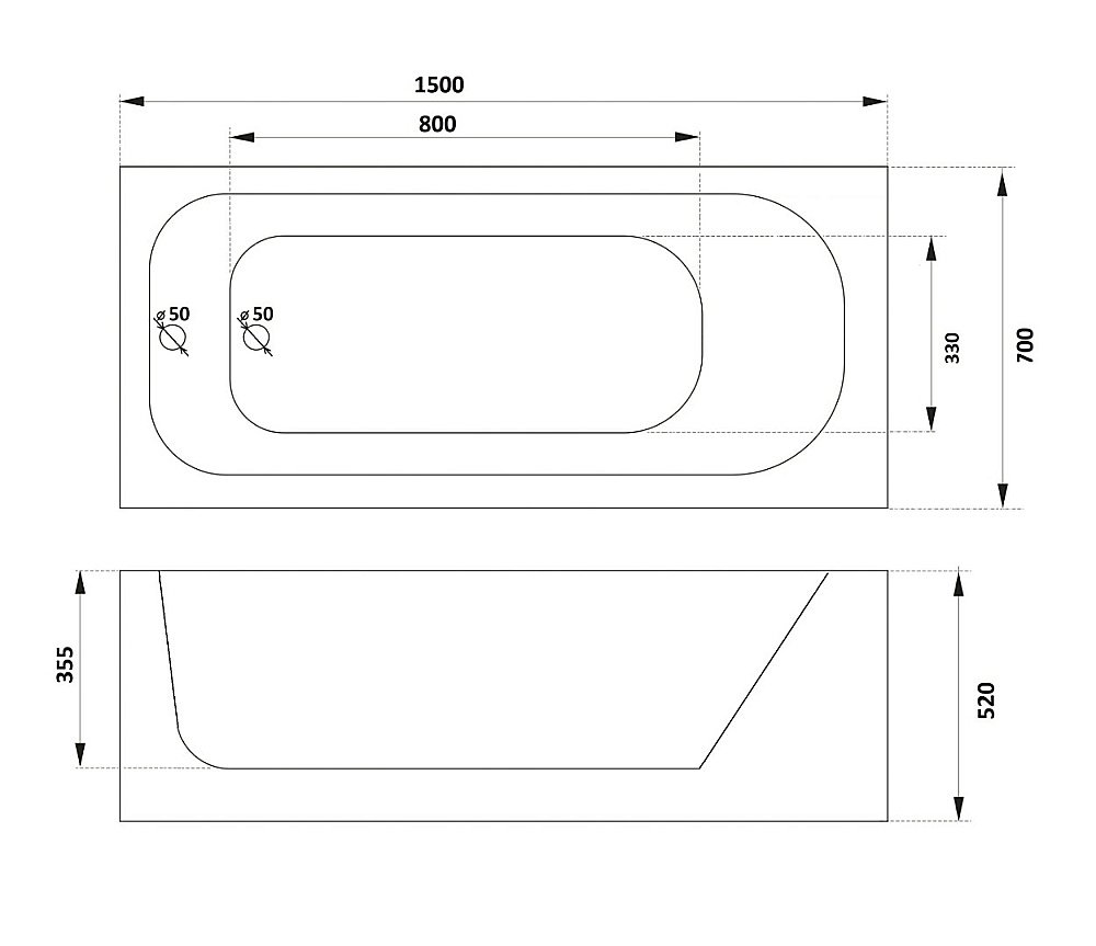 Ванна акриловая Parly Ortiz CT10817 150х70 белая купить в интернет-магазине Sanbest