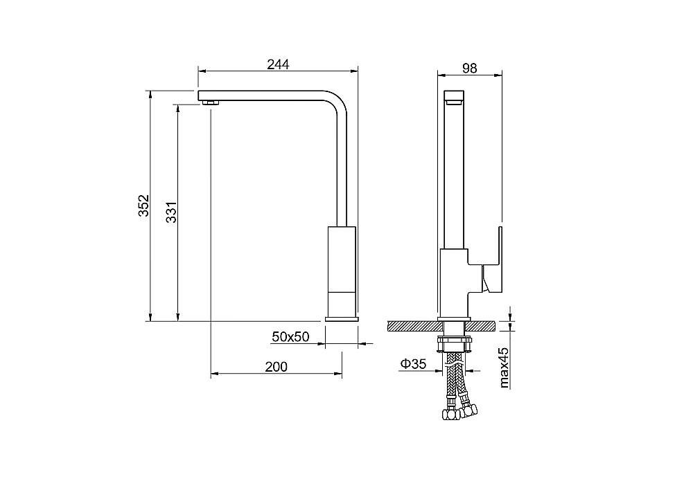 Смеситель для кухни Aquatek Либра AQ1680MB черный матовый купить в интернет-магазине сантехники Sanbest