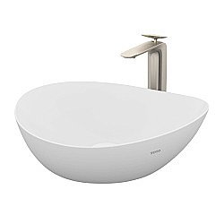 Раковина накладная Toto TA 46 L4704MTE#CMW белая матовая купить в интернет-магазине Sanbest