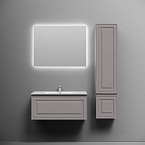 Тумба с раковиной Sancos Very 90 VR90SM серая матовая для ванной в интернет-магазине Sanbest