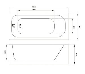 Ванна акриловая Parly Ortiz CT10817 150х70 белая купить в интернет-магазине Sanbest
