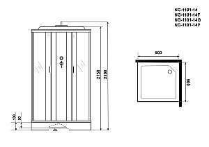 Душевая кабина Niagara Classic NG-1101-14 90x90 купить в интернет-магазине Sanbest