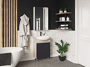 Зеркальный шкаф Misty Балтика 50 Э-Бал04050-011 белый купить в интернет-магазине сантехники Sanbest