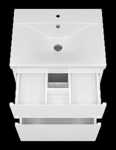 Тумба с раковиной Misty Лаки - 60 П-Лак-01060-0112Я белая для ванной в интернет-магазине Sanbest