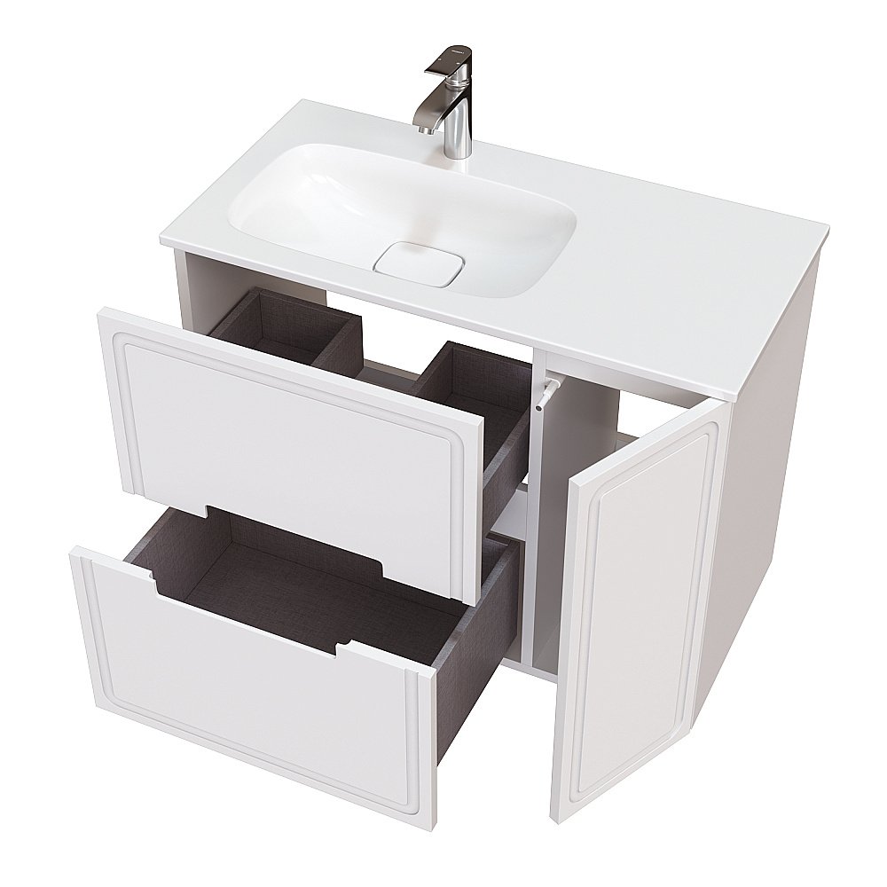 Тумба с раковиной Taliente Olejo 90 белый глянцевый для ванной в интернет-магазине Sanbest