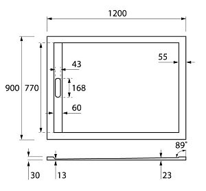 Душевой поддон Cezares TRAY AS-AH 120x90 черный купить в интернет-магазине Sanbest