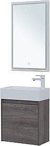 Тумба с раковиной Aquanet Nova Lite 50 с зеркалом, дуб рошелье для ванной в интернет-магазине Sanbest