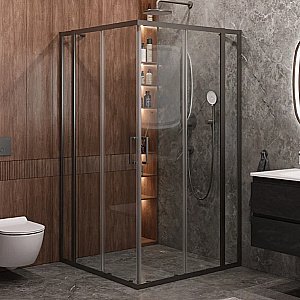Душевой уголок Cezares Molveno A 22 90+20 C GM IV 110х110 стекло прозрачное/профиль оружейная сталь матовая купить в интернет-магазине Sanbest