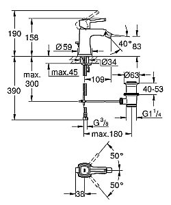 Смеситель для биде Grohe Grandera 23315IG0 хром/золото купить в интернет-магазине сантехники Sanbest