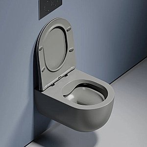 Унитаз подвесной Ceramica Nova Modena CN6063MH безободковый, с крышкой микролифт, антрацит матовый купить в интернет-магазине Sanbest