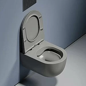 Унитаз подвесной Ceramica Nova Modena CN6063MH безободковый, с крышкой микролифт, антрацит матовый купить в интернет-магазине Sanbest