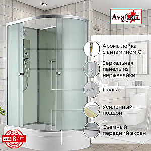 Душевая кабина D3012R N без крыши, арома-лейка, стекло матовое/профиль хром купить в интернет-магазине Sanbest