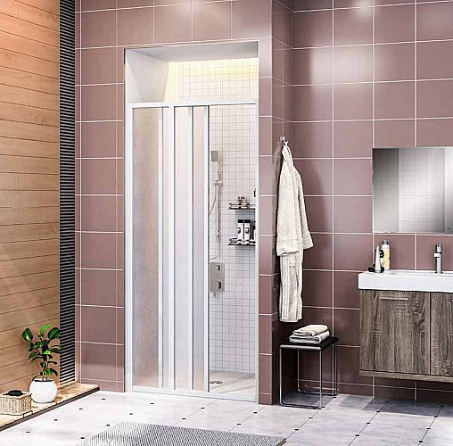 Душевая дверь BAS Сантра ШТ00001 110 матовая/профиль белый купить в интернет-магазине Sanbest