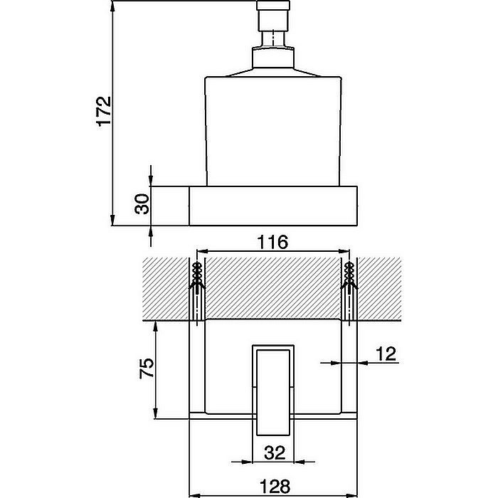 Диспенсер настенный Cisal QUAD QU09062021 матовое стекло/хром купить в интернет-магазине сантехники Sanbest
