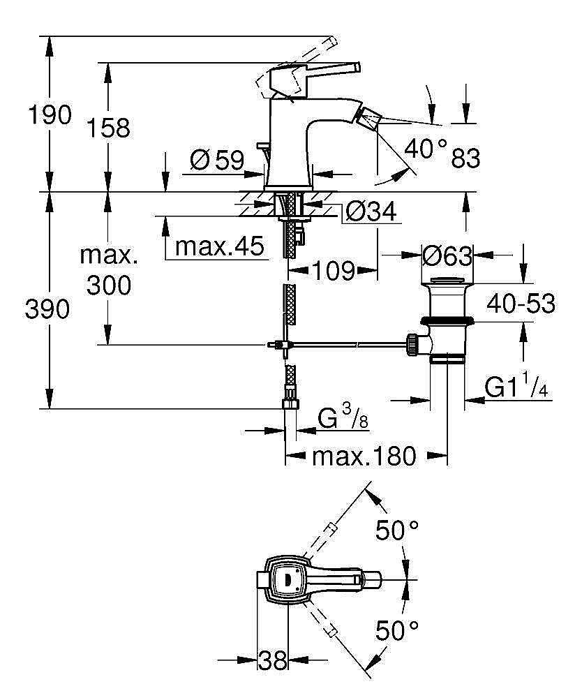 Смеситель для биде Grohe Grandera 23315IG0 хром/золото купить в интернет-магазине сантехники Sanbest