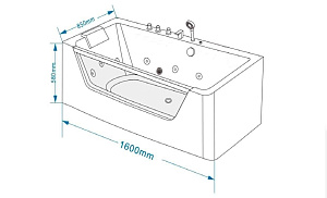 Ванна гидромассажная GROSSMAN GR-16085-1 160x85 купить в интернет-магазине Sanbest