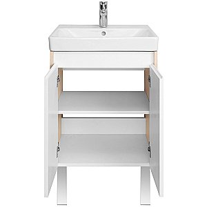 Тумба с раковиной Акватон Сканди Doors 55 белая/дуб верона для ванной в интернет-магазине Sanbest