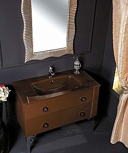 Тумба с раковиной Armadi Art Neoart 80 под моноблок стекло шоколад для ванной в интернет-магазине Sanbest