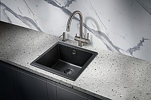 Мойка кухонная Milacio Leon 45 Cuarzo MC.77091 черная матовая купить в интернет-магазине сантехники Sanbest