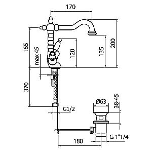 Смеситель для раковины Webert Dorian DO700302010 купить в интернет-магазине сантехники Sanbest