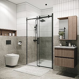 Душевая дверь Grossman Classic 110 100.K33.04.110.42.00 стекло прозрачное/профиль графит сатин купить в интернет-магазине Sanbest