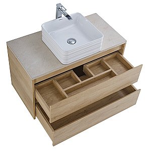 Тумба с раковиной и столешницей BelBagno KRAFT 90 Rovere Nebrasca Nature для ванной в интернет-магазине Sanbest