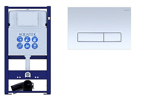 Инсталляция для унитаза Aquatek INS-0000016 с кнопкой KDI-0000021 белая купить в интернет-магазине сантехники Sanbest