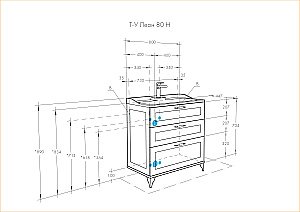 Тумба с раковиной Акватон Леон Н/Премьер М 80 дуб бежевый для ванной в интернет-магазине Sanbest