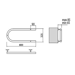 Полотенцесушитель электрический Terminus П-образный 600x200 купить в интернет-магазине сантехники Sanbest